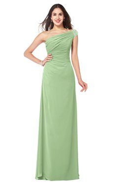 ColsBM Molly Sage Green Plain A-line Sleeveless Half Backless Floor Length Plus Size Bridesmaid Dresses