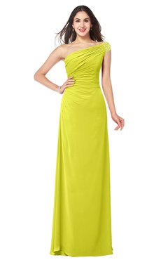 ColsBM Molly Sulphur Spring Plain A-line Sleeveless Half Backless Floor Length Plus Size Bridesmaid Dresses