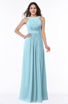 ColsBM Alicia Aqua Glamorous A-line Thick Straps Sleeveless Chiffon Sash Plus Size Bridesmaid Dresses