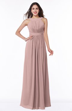 ColsBM Alicia Blush Pink Glamorous A-line Thick Straps Sleeveless Chiffon Sash Plus Size Bridesmaid Dresses