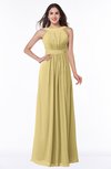 ColsBM Alicia Gold Glamorous A-line Thick Straps Sleeveless Chiffon Sash Plus Size Bridesmaid Dresses