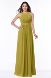 ColsBM Alicia Golden Olive Glamorous A-line Thick Straps Sleeveless Chiffon Sash Plus Size Bridesmaid Dresses