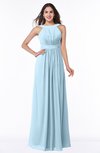 ColsBM Alicia Ice Blue Glamorous A-line Thick Straps Sleeveless Chiffon Sash Plus Size Bridesmaid Dresses