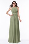 ColsBM Alicia Moss Green Glamorous A-line Thick Straps Sleeveless Chiffon Sash Plus Size Bridesmaid Dresses