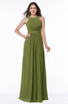 ColsBM Alicia Olive Green Glamorous A-line Thick Straps Sleeveless Chiffon Sash Plus Size Bridesmaid Dresses
