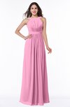 ColsBM Alicia Pink Glamorous A-line Thick Straps Sleeveless Chiffon Sash Plus Size Bridesmaid Dresses