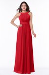 ColsBM Alicia Red Glamorous A-line Thick Straps Sleeveless Chiffon Sash Plus Size Bridesmaid Dresses