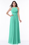 ColsBM Alicia Seafoam Green Glamorous A-line Thick Straps Sleeveless Chiffon Sash Plus Size Bridesmaid Dresses