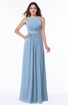 ColsBM Alicia Sky Blue Glamorous A-line Thick Straps Sleeveless Chiffon Sash Plus Size Bridesmaid Dresses