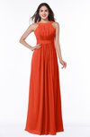 ColsBM Alicia Tangerine Tango Glamorous A-line Thick Straps Sleeveless Chiffon Sash Plus Size Bridesmaid Dresses