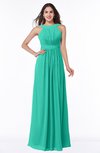 ColsBM Alicia Viridian Green Glamorous A-line Thick Straps Sleeveless Chiffon Sash Plus Size Bridesmaid Dresses
