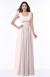 ColsBM Patricia Light Pink Plain Zipper Chiffon Floor Length Ruching Plus Size Bridesmaid Dresses