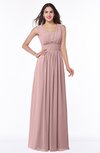 ColsBM Patricia Silver Pink Plain Zipper Chiffon Floor Length Ruching Plus Size Bridesmaid Dresses