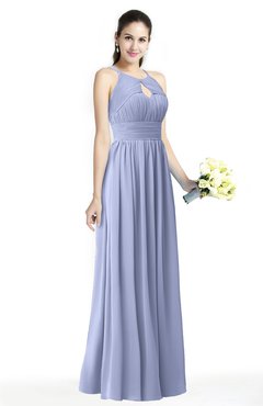 ColsBM Cherish Blue Heron Traditional A-line Jewel Sleeveless Zipper Sash Bridesmaid Dresses