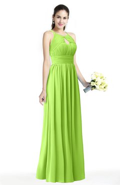 ColsBM Cherish Bright Green Traditional A-line Jewel Sleeveless Zipper Sash Bridesmaid Dresses