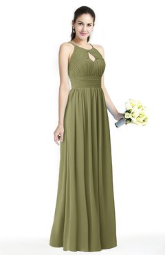 ColsBM Cherish Cedar Traditional A-line Jewel Sleeveless Zipper Sash Bridesmaid Dresses