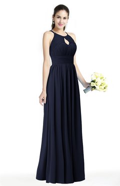 ColsBM Cherish Dark Sapphire Traditional A-line Jewel Sleeveless Zipper Sash Bridesmaid Dresses