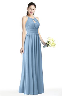 ColsBM Cherish Dusty Blue Traditional A-line Jewel Sleeveless Zipper Sash Bridesmaid Dresses