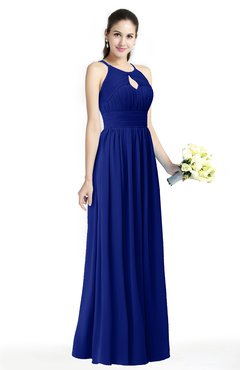 ColsBM Cherish Electric Blue Traditional A-line Jewel Sleeveless Zipper Sash Bridesmaid Dresses