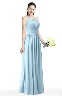 ColsBM Cherish Ice Blue Traditional A-line Jewel Sleeveless Zipper Sash Bridesmaid Dresses