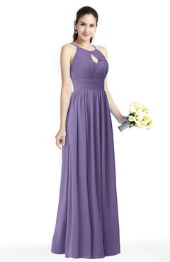 ColsBM Cherish Lilac Traditional A-line Jewel Sleeveless Zipper Sash Bridesmaid Dresses