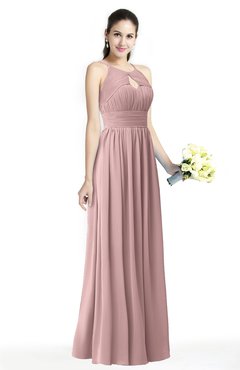 ColsBM Cherish Silver Pink Traditional A-line Jewel Sleeveless Zipper Sash Bridesmaid Dresses