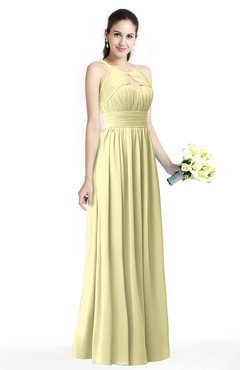 ColsBM Cherish Soft Yellow Traditional A-line Jewel Sleeveless Zipper Sash Bridesmaid Dresses