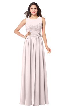 ColsBM Carla Light Pink Romantic Jewel Zipper Chiffon Pleated Plus Size Bridesmaid Dresses