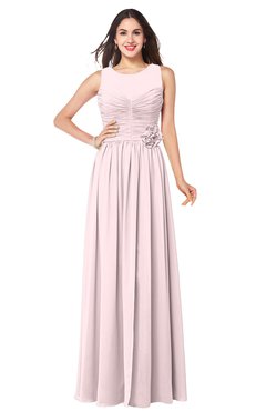 ColsBM Carla Petal Pink Romantic Jewel Zipper Chiffon Pleated Plus Size Bridesmaid Dresses