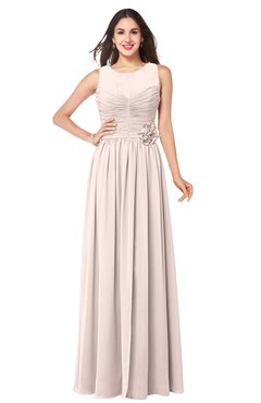 ColsBM Carla Silver Peony Romantic Jewel Zipper Chiffon Pleated Plus Size Bridesmaid Dresses