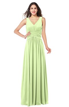 ColsBM Lucia Butterfly Sexy A-line V-neck Zipper Floor Length Ruching Plus Size Bridesmaid Dresses