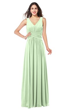 ColsBM Lucia Seacrest Sexy A-line V-neck Zipper Floor Length Ruching Plus Size Bridesmaid Dresses
