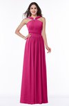 ColsBM Marie Beetroot Purple Plain A-line Jewel Sleeveless Chiffon Bridesmaid Dresses