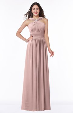 ColsBM Marie Blush Pink Plain A-line Jewel Sleeveless Chiffon Bridesmaid Dresses