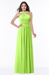 ColsBM Marie Bright Green Plain A-line Jewel Sleeveless Chiffon Bridesmaid Dresses