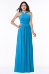 ColsBM Marie Cornflower Blue Plain A-line Jewel Sleeveless Chiffon Bridesmaid Dresses