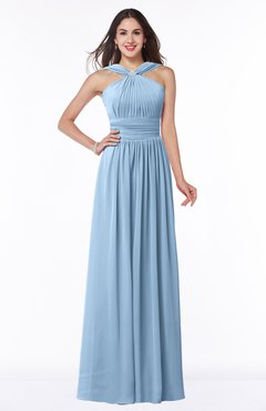 ColsBM Marie Dusty Blue Plain A-line Jewel Sleeveless Chiffon Bridesmaid Dresses