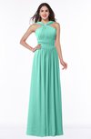 ColsBM Marie Mint Green Plain A-line Jewel Sleeveless Chiffon Bridesmaid Dresses