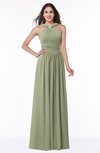 ColsBM Marie Moss Green Plain A-line Jewel Sleeveless Chiffon Bridesmaid Dresses