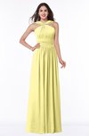 ColsBM Marie Pastel Yellow Plain A-line Jewel Sleeveless Chiffon Bridesmaid Dresses