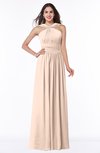 ColsBM Marie Peach Puree Plain A-line Jewel Sleeveless Chiffon Bridesmaid Dresses