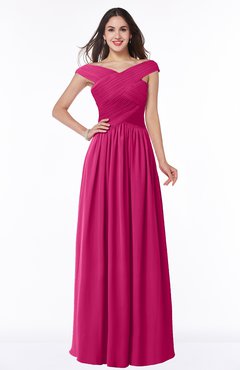ColsBM Wendy Beetroot Purple Classic A-line Off-the-Shoulder Sleeveless Zip up Floor Length Plus Size Bridesmaid Dresses