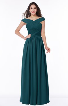 ColsBM Wendy Blue Green Classic A-line Off-the-Shoulder Sleeveless Zip up Floor Length Plus Size Bridesmaid Dresses