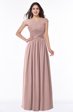 ColsBM Wendy Bridal Rose Classic A-line Off-the-Shoulder Sleeveless Zip up Floor Length Plus Size Bridesmaid Dresses