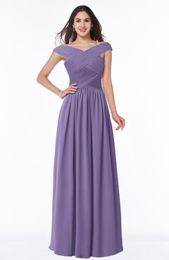 ColsBM Wendy Chalk Violet Classic A-line Off-the-Shoulder Sleeveless Zip up Floor Length Plus Size Bridesmaid Dresses