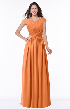 ColsBM Wendy Mango Classic A-line Off-the-Shoulder Sleeveless Zip up Floor Length Plus Size Bridesmaid Dresses
