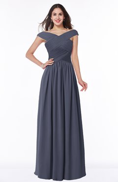 ColsBM Wendy Nightshadow Blue Classic A-line Off-the-Shoulder Sleeveless Zip up Floor Length Plus Size Bridesmaid Dresses