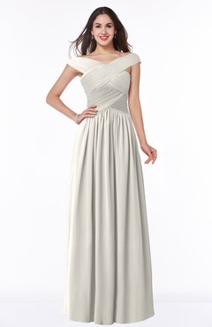 ColsBM Wendy Off White Classic A-line Off-the-Shoulder Sleeveless Zip up Floor Length Plus Size Bridesmaid Dresses
