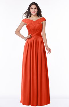ColsBM Wendy Persimmon Classic A-line Off-the-Shoulder Sleeveless Zip up Floor Length Plus Size Bridesmaid Dresses
