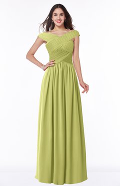 ColsBM Wendy Pistachio Classic A-line Off-the-Shoulder Sleeveless Zip up Floor Length Plus Size Bridesmaid Dresses